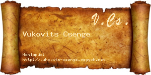 Vukovits Csenge névjegykártya
